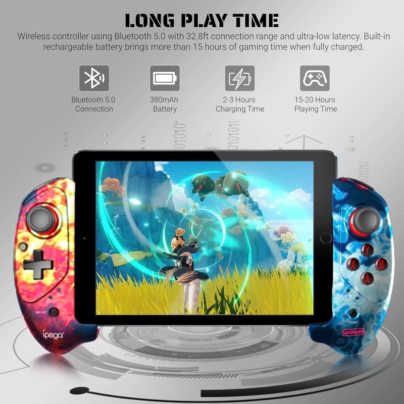 arVin Wireless Gaming Controller for iPad/Mini/Air/Samsung Galaxy Tab/HUAWEI MatePad/Yoga Tab[within 5-11"] Gamepad Joystick for iPhone 15/14/13 Pro Max/Galaxy 23/22/21/PC/Call of Duty Mobile/Genshin - Image 4